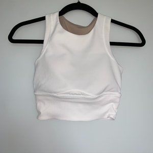 Lululemon White Ribbed Crop Top